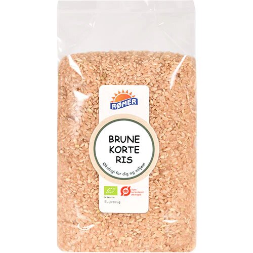 Brune korte ris Øko. - 1 kg.
