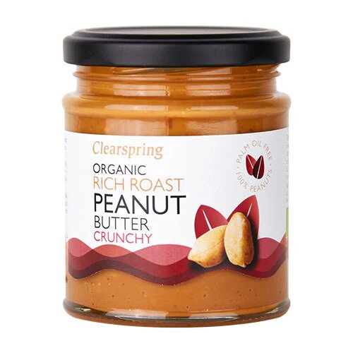 Peanutbutter Crunchy Økologisk - 170 gram - Clearspring