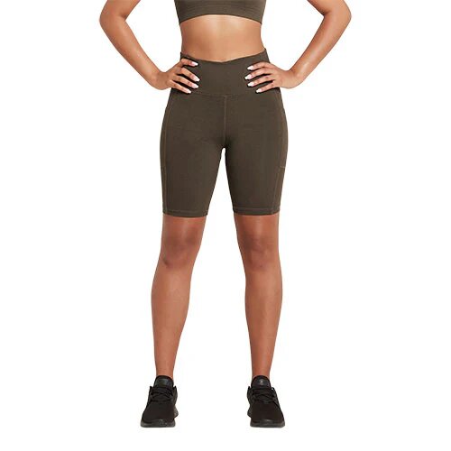 8" High-Waist Shorts Dark Olive str. XS Motivate - 1 stk