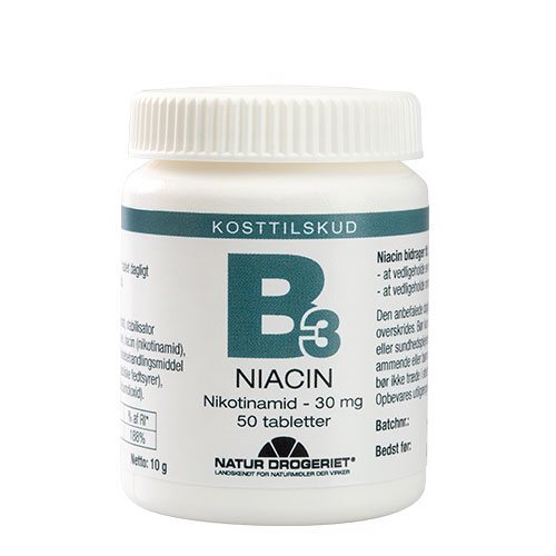 Se Niacin (amid) B3 30 mg - 50 tabl. hos Duft og Natur