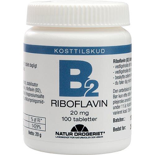 Se Mega B2 Vitamin 20 mg. - 100 tabletter hos Duft og Natur