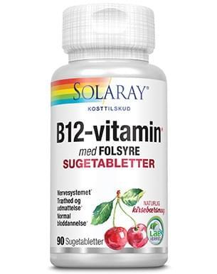 Billede af Solaray B 12 vitamin med folsyre - 90 tabletter hos Duft og Natur